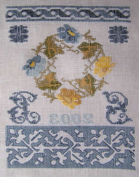 sampler punto croce, rovescio perfetto