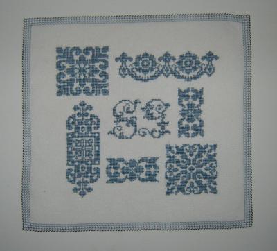 sampler blu punto croce